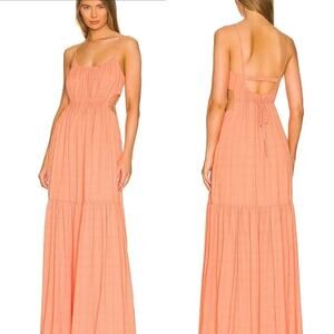 Jonathan Simkhai Orange Lisa Cutout Flowy Maxi Dress Medium MSRP $445